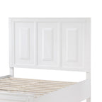 Lit plateforme Queen Size avec 2 tiroirs de rangement, finition bois blanc