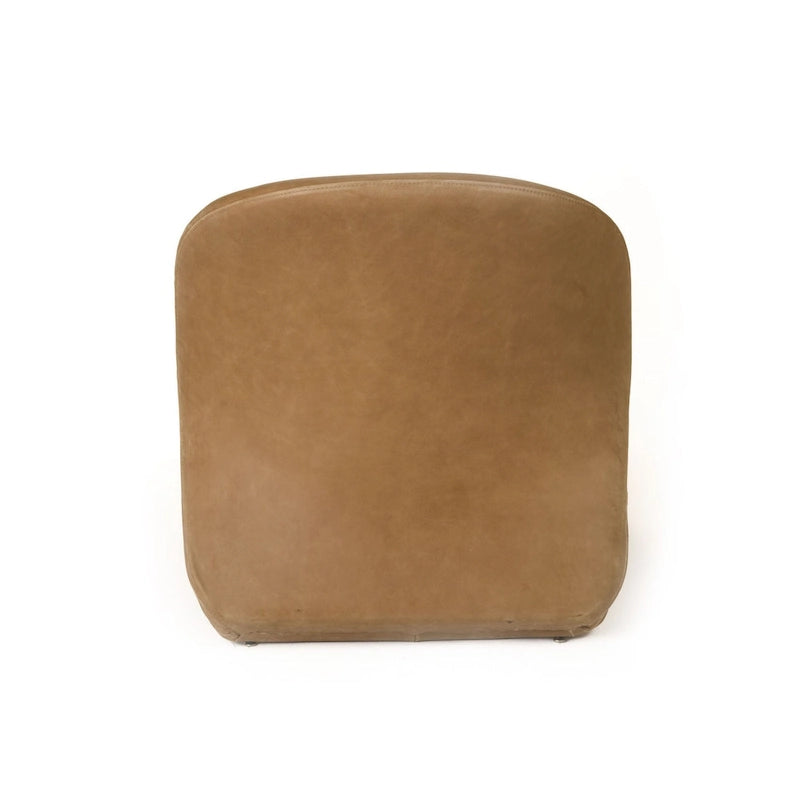 Fauteuil d'appoint moderne en cuir marron Modrest Donovan