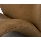 Fauteuil d'appoint moderne en cuir marron Modrest Donovan