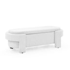 Banc rembourré en tissu de lin avec grand espace de rangement - 51,5L x 20,5l x 17H
