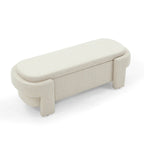 Banc rembourré en tissu de lin avec grand espace de rangement - 51,5L x 20,5l x 17H