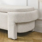 Banc rembourré en tissu de lin avec grand espace de rangement - 51,5L x 20,5l x 17H