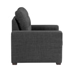 Fauteuil Cliff de 37 pouces, repose-pieds escamotable, polyester gris foncé, bois expresso