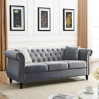 Canapé Chesterfield gris Salon