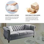 Canapé Chesterfield gris Salon