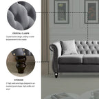 Canapé Chesterfield gris Salon