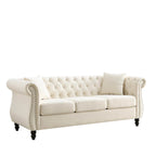 Canapé Chesterfield gris Salon