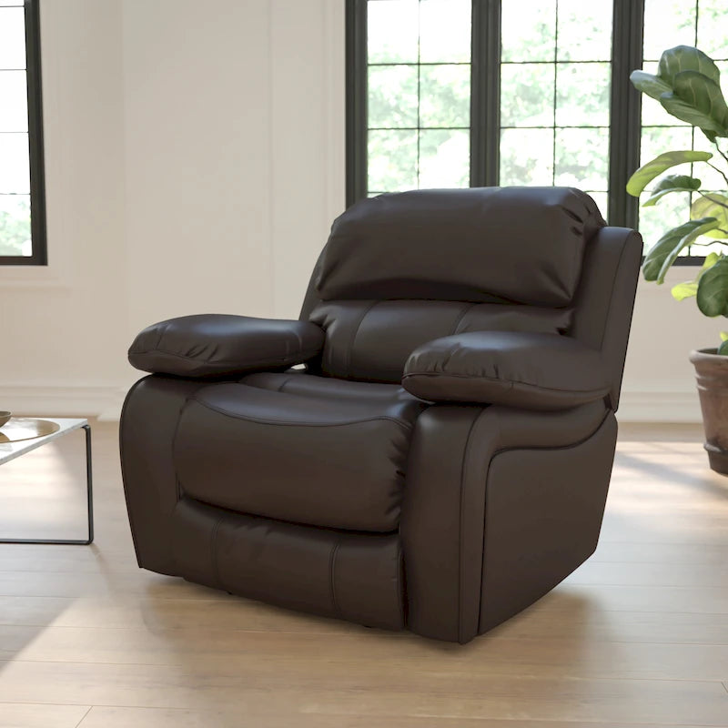 Fauteuil inclinable à bascule en cuir souple