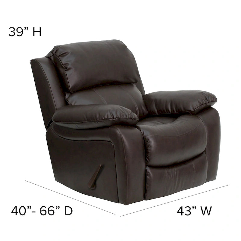 Fauteuil inclinable à bascule en cuir souple