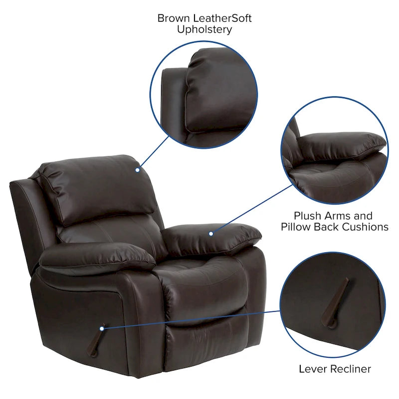 Fauteuil inclinable à bascule en cuir souple