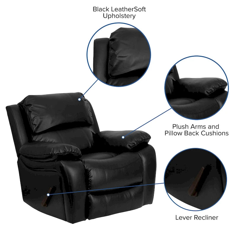 Fauteuil inclinable à bascule en cuir souple