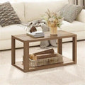 Table basse rétro avec pieds en métal – Noyer/Bois