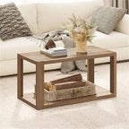 Table basse rétro avec pieds en métal – Noyer/Bois