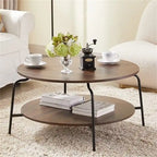 Table basse rétro avec pieds en métal – Noyer/Bois