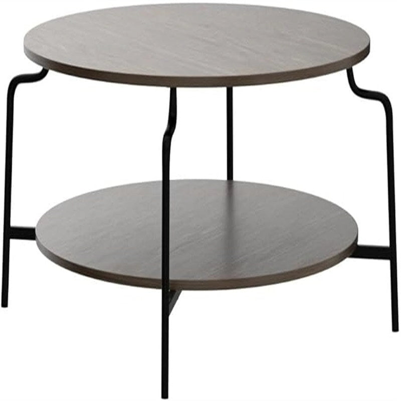 Table basse rétro avec pieds en métal – Noyer/Bois