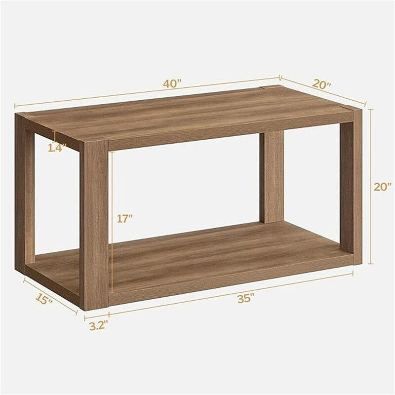 Table basse rétro avec pieds en métal – Noyer/Bois
