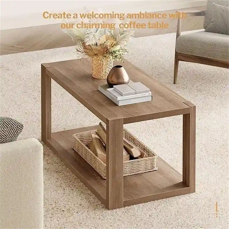 Table basse rétro avec pieds en métal – Noyer/Bois