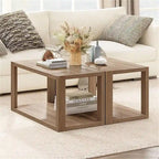 Table basse rétro avec pieds en métal – Noyer/Bois