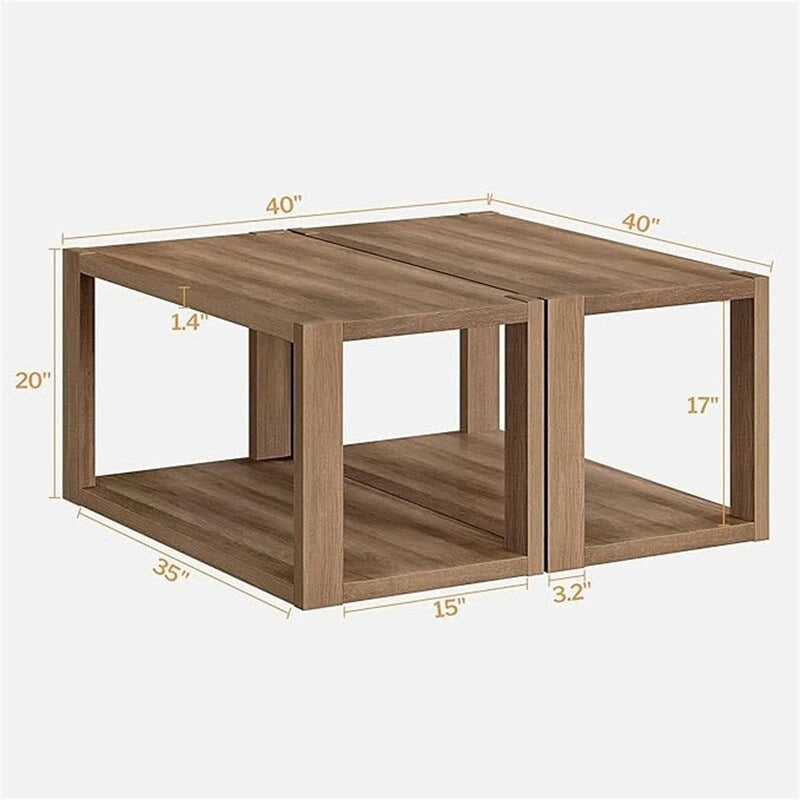 Table basse rétro avec pieds en métal – Noyer/Bois