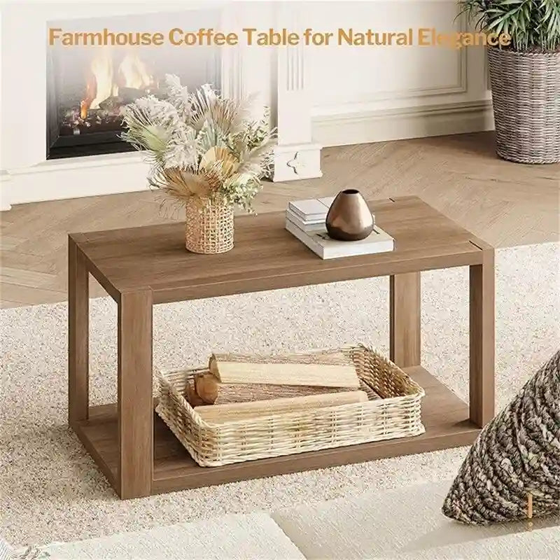 Table basse rétro avec pieds en métal – Noyer/Bois