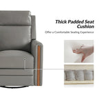 Fauteuil inclinable pivotant et basculant électrique Jaime Modern en cuir véritable avec appuie-tête et repose-pieds réglables