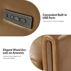 Fauteuil inclinable pivotant et basculant électrique Jaime Modern en cuir véritable avec appuie-tête et repose-pieds réglables