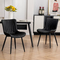 Chaises de salle à manger sans accoudoirs modernes en cuir tapissé