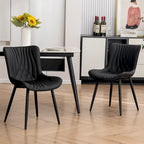 Chaises de salle à manger sans accoudoirs modernes en cuir tapissé
