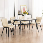 Chaises de salle à manger sans accoudoirs modernes en cuir tapissé