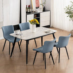 Chaises de salle à manger sans accoudoirs modernes en cuir tapissé