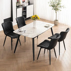 Chaises de salle à manger sans accoudoirs modernes en cuir tapissé