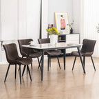 Chaises de salle à manger sans accoudoirs modernes en cuir tapissé