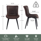 Chaises de salle à manger sans accoudoirs modernes en cuir tapissé