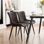 Chaises de salle à manger sans accoudoirs modernes en cuir tapissé