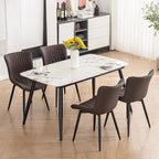 Chaises de salle à manger sans accoudoirs modernes en cuir tapissé