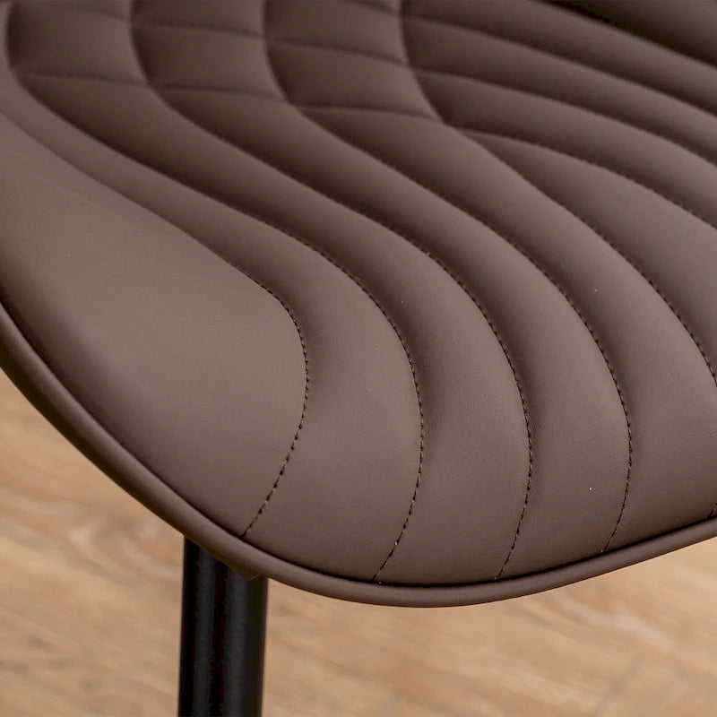 Chaises de salle à manger sans accoudoirs modernes en cuir tapissé