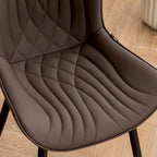 Chaises de salle à manger sans accoudoirs modernes en cuir tapissé