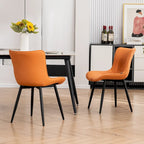 Chaises de salle à manger sans accoudoirs modernes en cuir tapissé