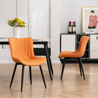 Chaises de salle à manger sans accoudoirs modernes en cuir tapissé
