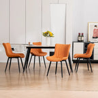 Chaises de salle à manger sans accoudoirs modernes en cuir tapissé
