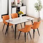 Chaises de salle à manger sans accoudoirs modernes en cuir tapissé
