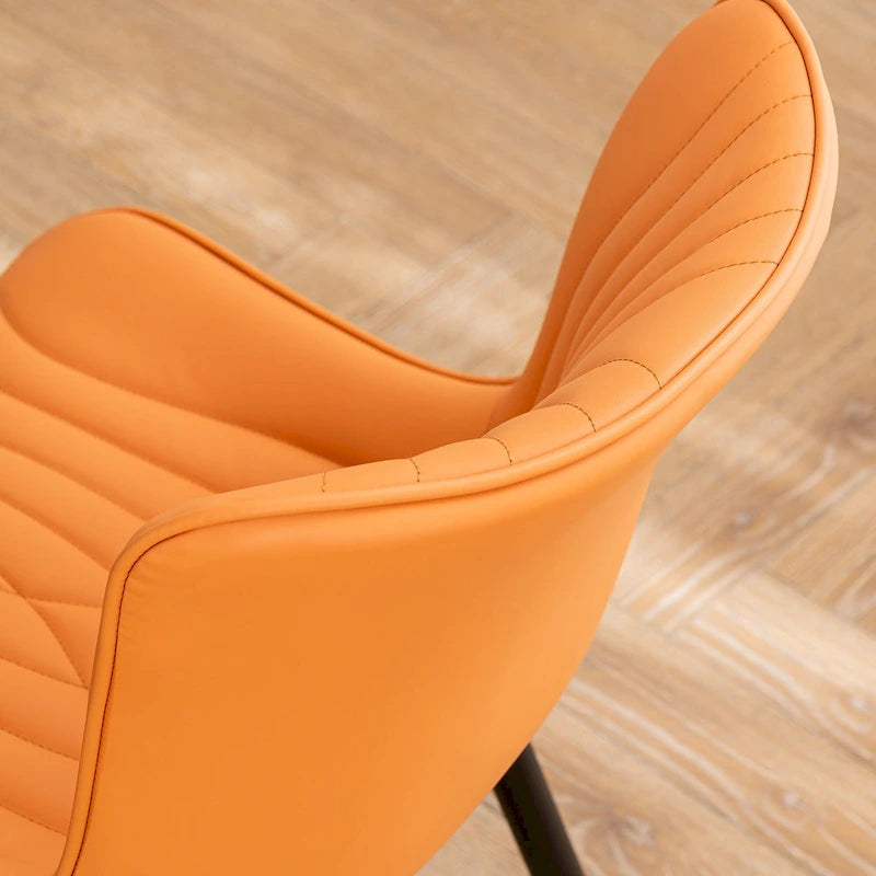 Chaises de salle à manger sans accoudoirs modernes en cuir tapissé