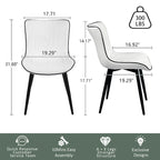 Chaises de salle à manger sans accoudoirs modernes en cuir tapissé