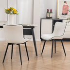 Chaises de salle à manger sans accoudoirs modernes en cuir tapissé