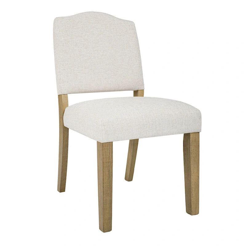Chaise de salle à manger rembourrée à dossier ouvert – Tissu texturé crème (lot de 1)