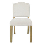 Chaise de salle à manger rembourrée à dossier ouvert – Tissu texturé crème (lot de 1)
