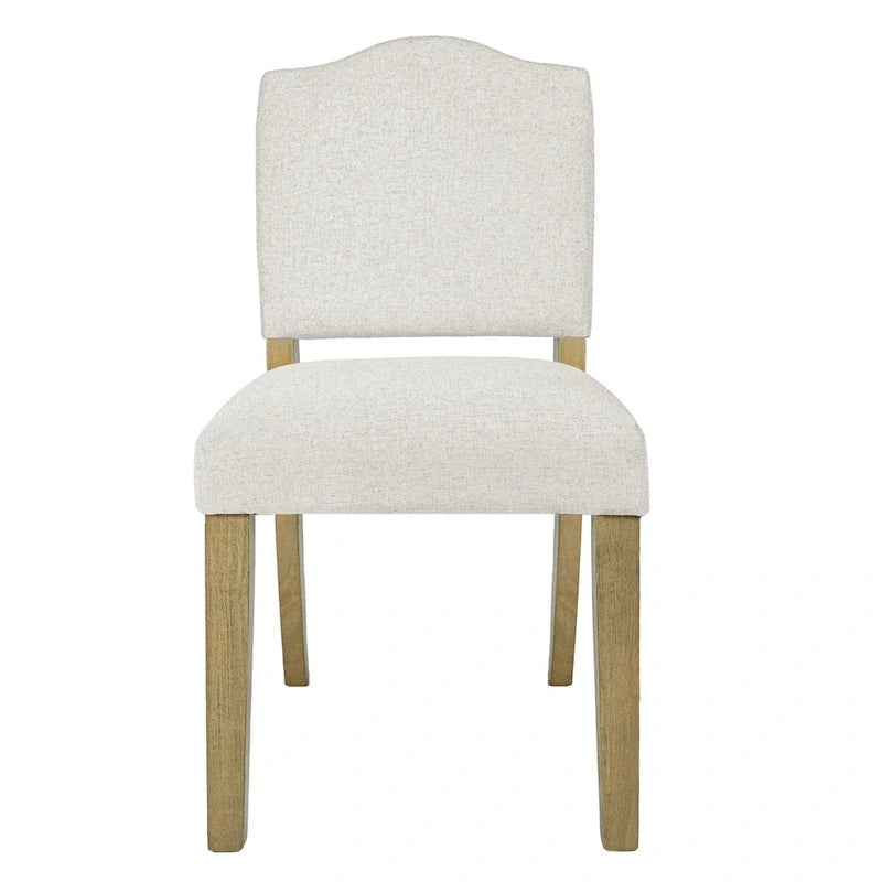 Chaise de salle à manger rembourrée à dossier ouvert – Tissu texturé crème (lot de 1)