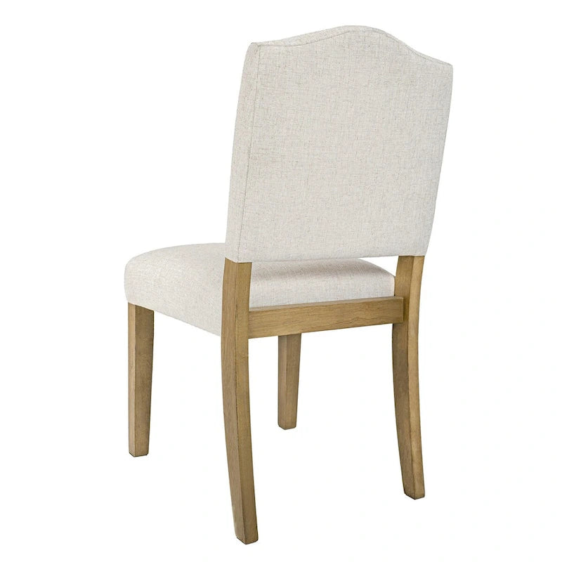Chaise de salle à manger rembourrée à dossier ouvert – Tissu texturé crème (lot de 1)