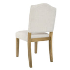 Chaise de salle à manger rembourrée à dossier ouvert – Tissu texturé crème (lot de 1)