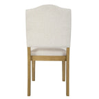 Chaise de salle à manger rembourrée à dossier ouvert – Tissu texturé crème (lot de 1)